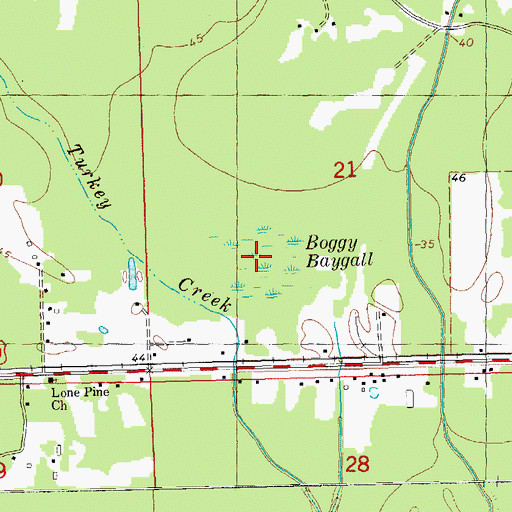 Topographic Map of Boggy Baygall, LA