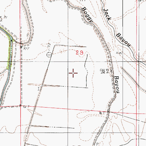 Topographic Map of Boggy Bayou, LA