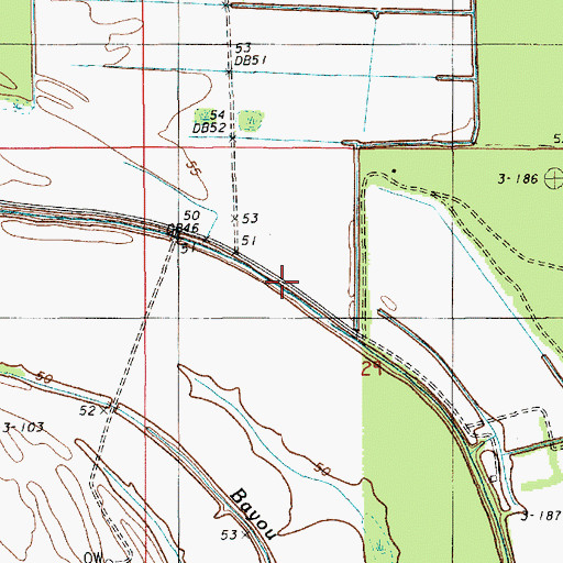 Topographic Map of Boggy Bayou, LA