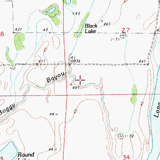 Topographic Map of Boggy Bayou, LA