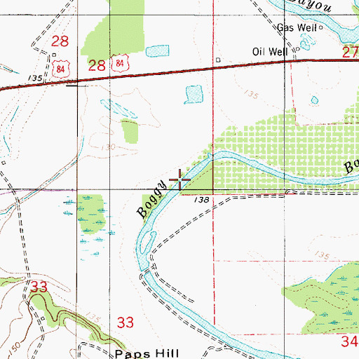 Topographic Map of Boggy Bayou, LA