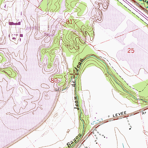 Topographic Map of Boggy Bayou, LA