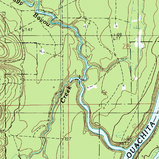 Topographic Map of Boggy Bayou, LA