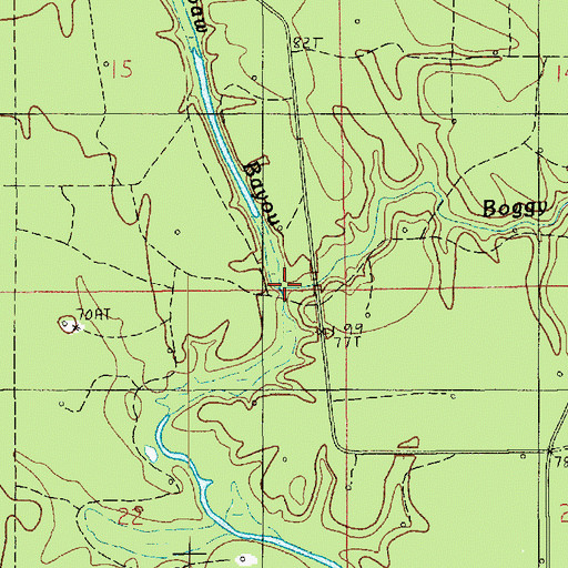 Topographic Map of Boggy Bayou, LA