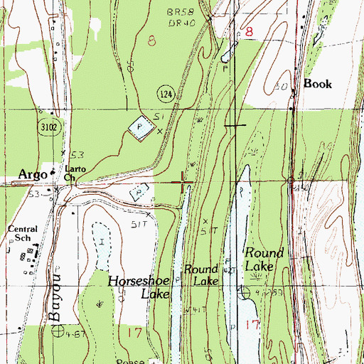 Topographic Map of Boggy Bayou, LA