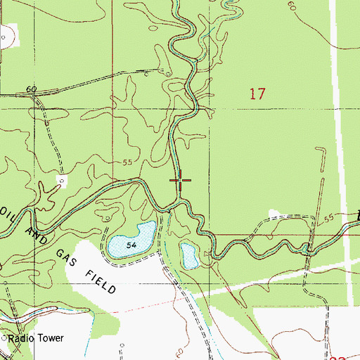 Topographic Map of Boggy Bayou, LA
