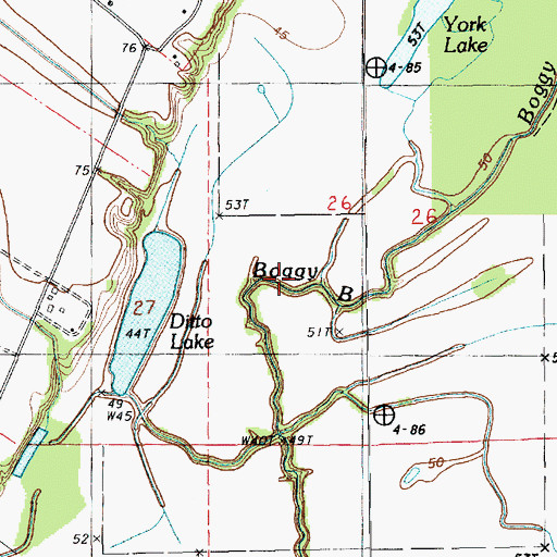 Topographic Map of Boggy Bayou, LA