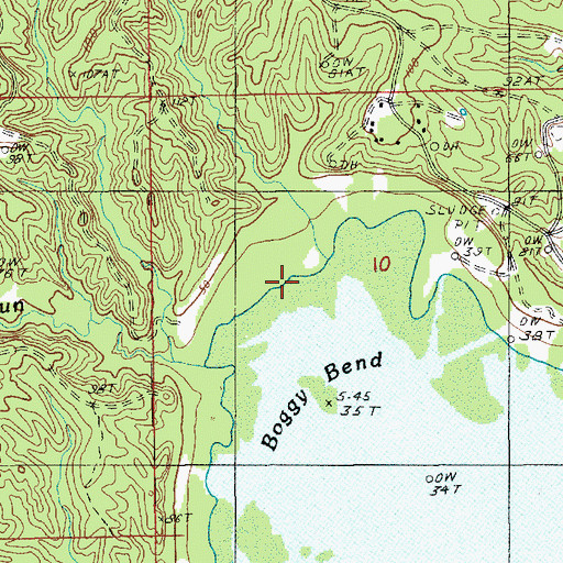 Topographic Map of Boggy Bend, LA