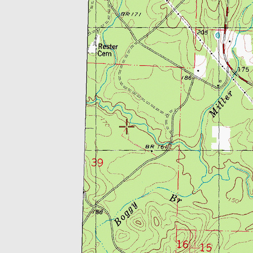 Topographic Map of Boggy Branch, LA