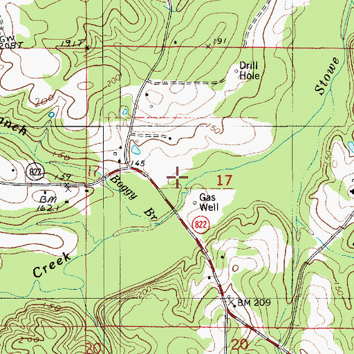 Topographic Map of Boggy Branch, LA
