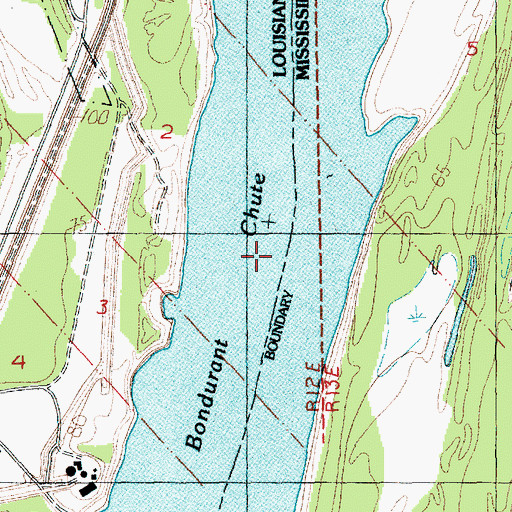 Topographic Map of Bondurant Chute, LA