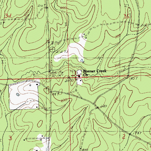 Topographic Map of Bonner Creek Church, LA