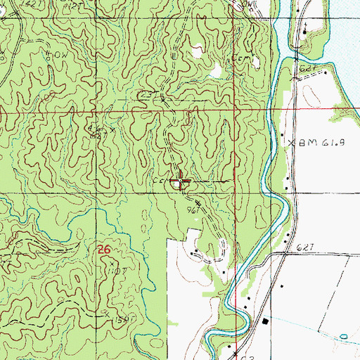 Topographic Map of Boothe Cemetery, LA
