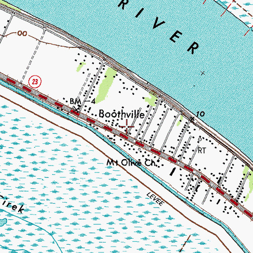 Topographic Map of Boothville, LA