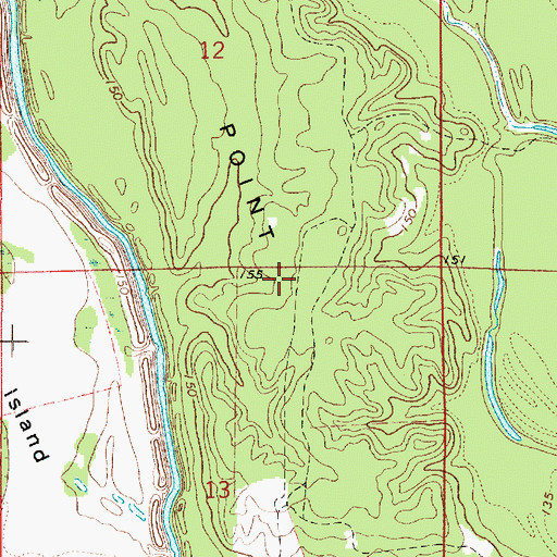 Topographic Map of Bossier Point, LA