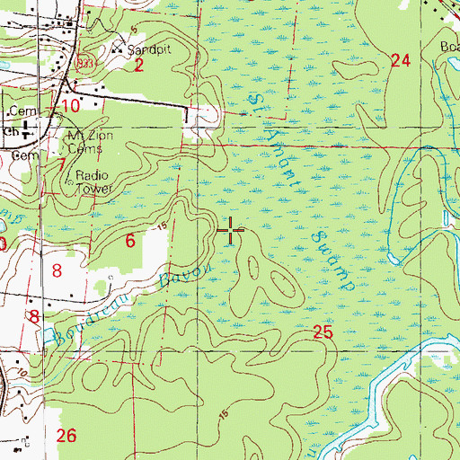 Topographic Map of Boudreau Bayou, LA