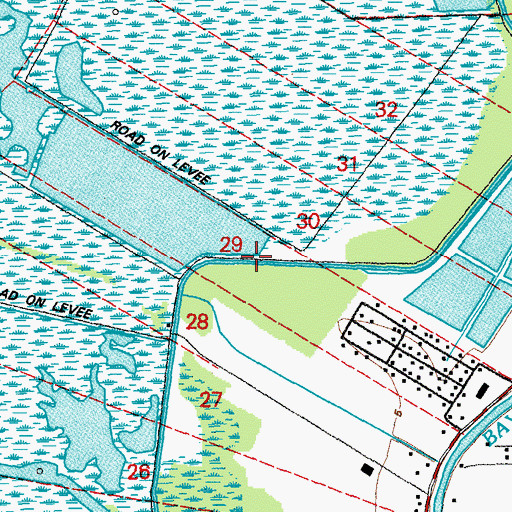 Topographic Map of Boudreaux Canal, LA