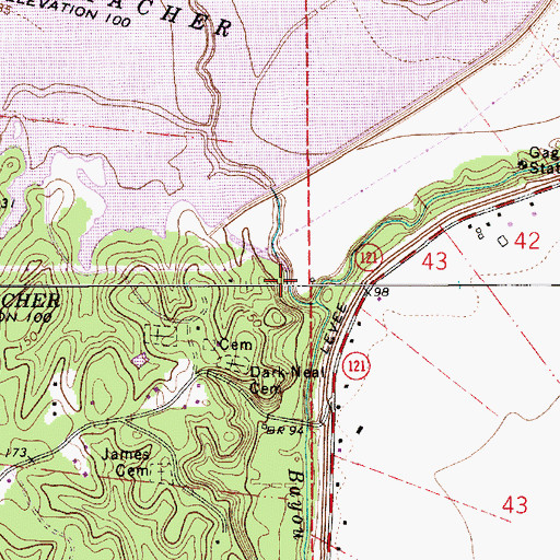 Topographic Map of Boyce Branch, LA