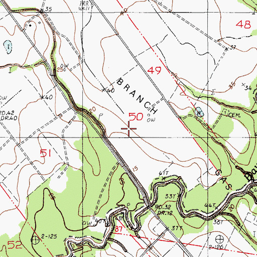 Topographic Map of Branch Gas Field, LA