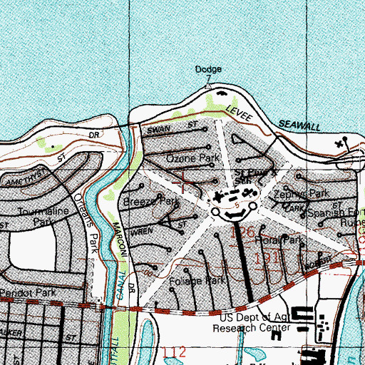 Topographic Map of Breeze Park, LA