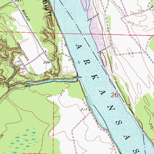 Topographic Map of Phillips Creek, AR