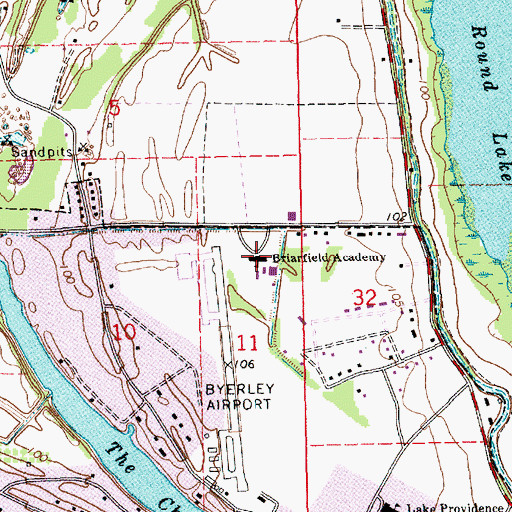 Topographic Map of Briarfield Academy School, LA