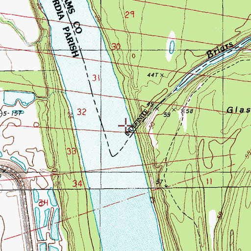 Topographic Map of Briars Chute, LA