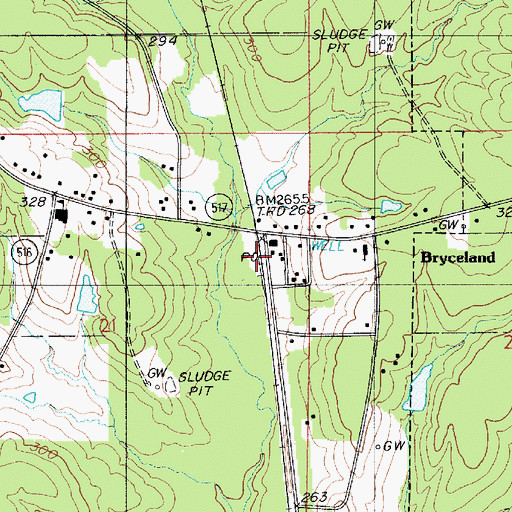 Topographic Map of Brice Station, LA