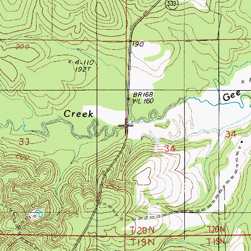 Topographic Map of Bridge 166, LA