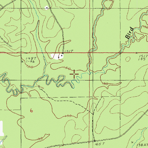 Topographic Map of Bridge Creek, LA