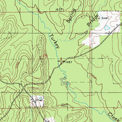 Topographic Map of Bridge Creek, LA