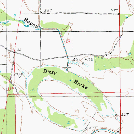 Topographic Map of Bridger Bayou, LA