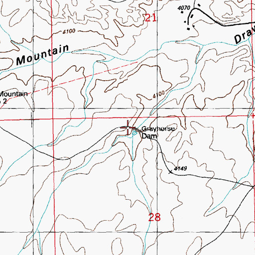 Topographic Map of Grayhorse Dam, AZ