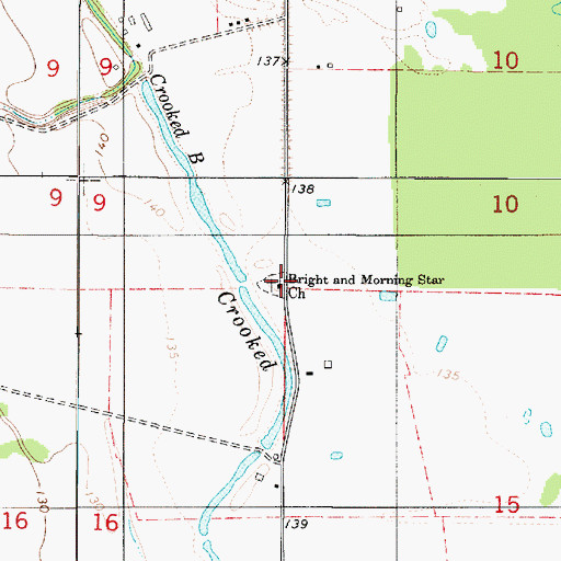 Topographic Map of Bright and Morning Star Church, LA