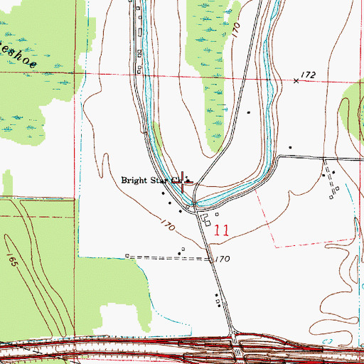 Topographic Map of Bright Star Church, LA