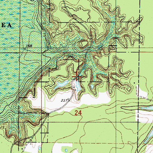 Topographic Map of Bright Star School, LA