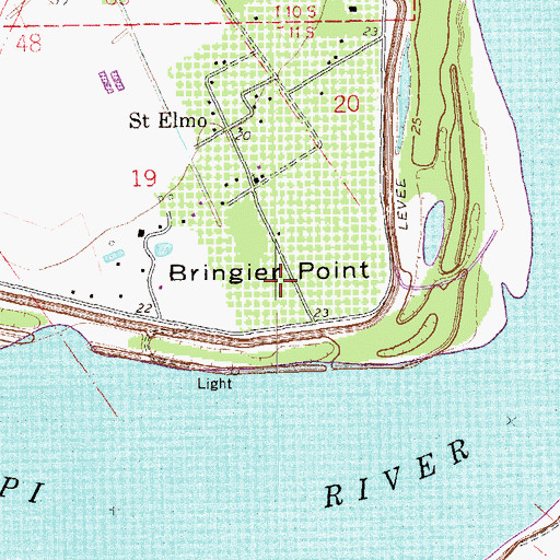 Topographic Map of Bringier Point, LA