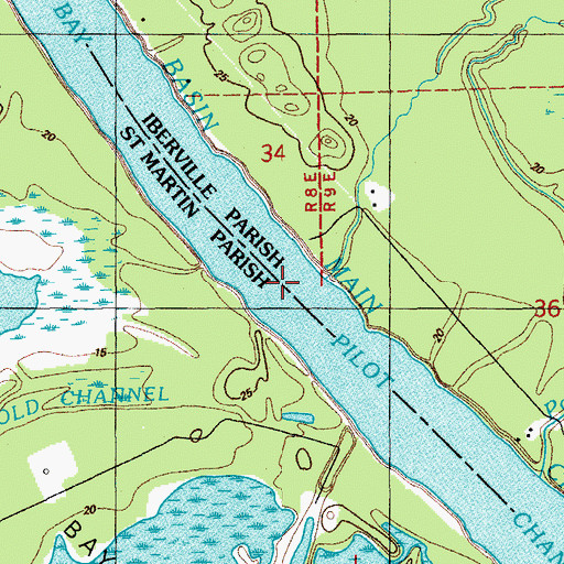 Topographic Map of Bristow Bayou, LA
