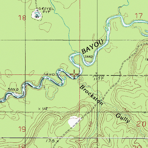 Topographic Map of Brockston Gully, LA