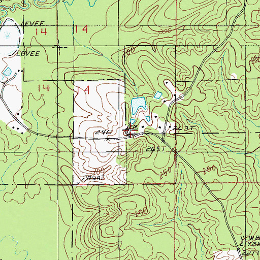 Topographic Map of Brooks Chapel Cemetery, LA