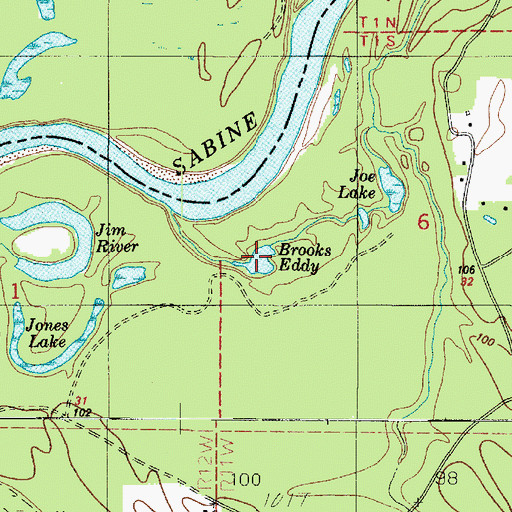 Topographic Map of Brooks Eddy, LA