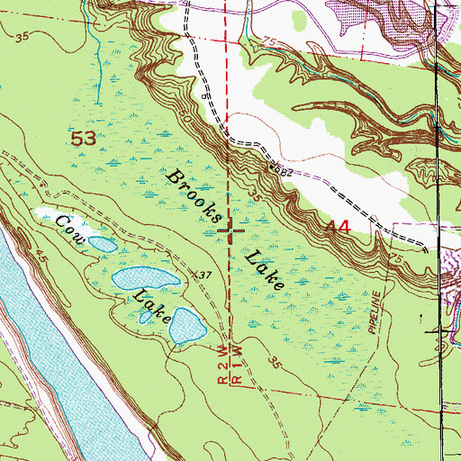 Topographic Map of Brooks Lake, LA