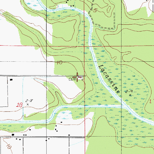 Topographic Map of Broussard Cemetery, LA
