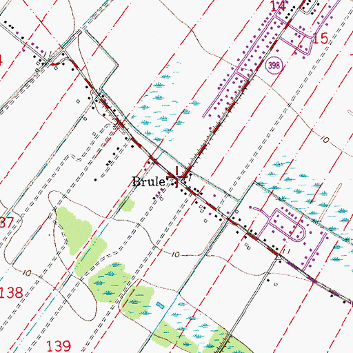 Topographic Map of Brule, LA