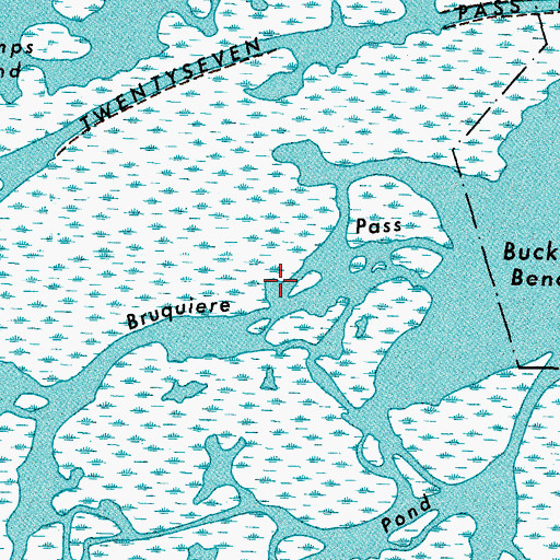 Topographic Map of Bruquiere Pass, LA