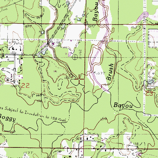 Topographic Map of Brush Bayou, LA