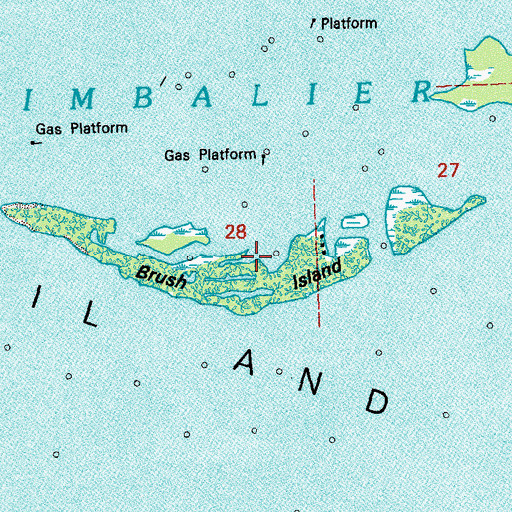Topographic Map of Brush Island, LA