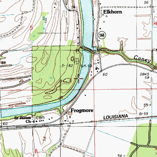 Topographic Map of Brushy Bayou, LA