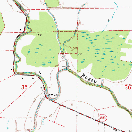 Topographic Map of Brushy Bayou, LA