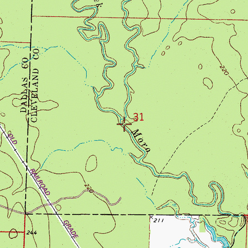 Topographic Map of Pickett Creek, AR